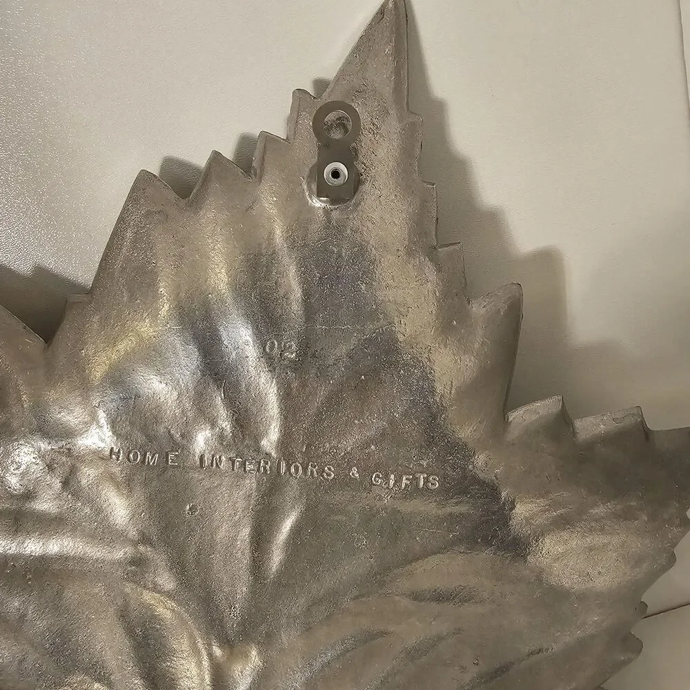 Vintage Silver Maple Leaf Cast Aluminum Tray – Botanical Catchall Dish